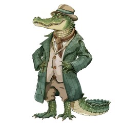 Wall Mural - Alligator retro fashion