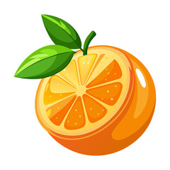 Wall Mural - Realistic fresh tasty orange fruits with green leaf vector illustration design element generated by Ai