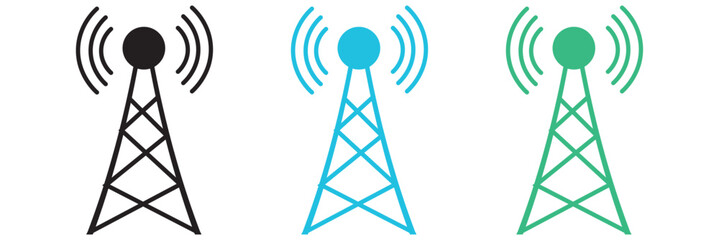 Wall Mural - Transmitter antenna symbol. signal tower icon. Communication antenna simple