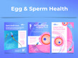 Egg and sperm health medical educational poster design template set vector illustration