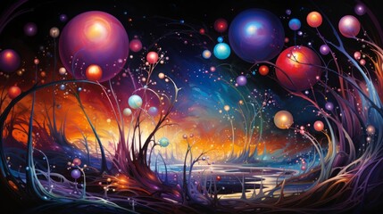 Poster - Generative AI Enchanting carnival swirl, vivid dreamscape