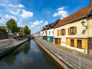 Canvas Print - Saint-Leu old Amiens neighbourhood in Hauts-de-France region