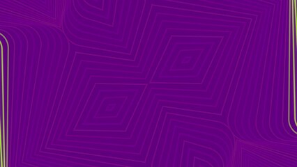 Fototapete - Loop animation with light green waves on purple pattern. 3d rendering 4K