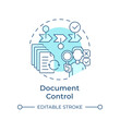 Document control soft blue concept icon. Records management, data analysis. Operational efficiency. Round shape line illustration. Abstract idea. Graphic design. Easy to use in infographic
