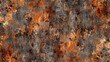 Complex rusted metal texture with orange and gray tones
