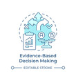 Evidence-based decision making soft blue concept icon. Product development, quality management. Round shape line illustration. Abstract idea. Graphic design. Easy to use in infographic, presentation