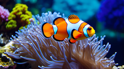 Wall Mural - Brightly colored clownfish