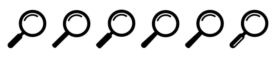 Wall Mural - Search icon. Magnifying glass icon, magnifier or loupe sign.