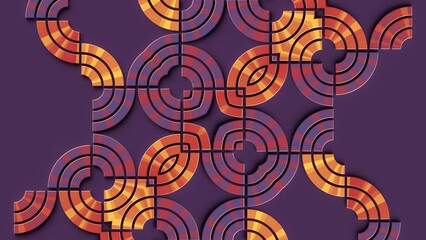 Fototapete - 3d rendering loop animation of a series of interlocking abstract curved shapes