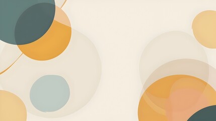 Poster - Geometric Abstract Background with Overlapping Neutral Shapes in Minimalist Flat Design Layout for Copy Space and Branding Purposes