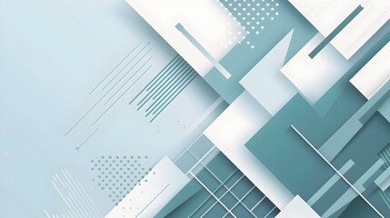 Leinwandbilder - Minimalist Geometric Abstract Background with Overlapping Shapes and Copyspace