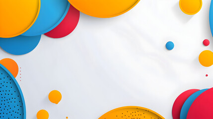 Fototapete - Vibrant Geometric Abstract Background with Overlapping Shapes and Patterns in Minimal Color Palette and Clean Composition