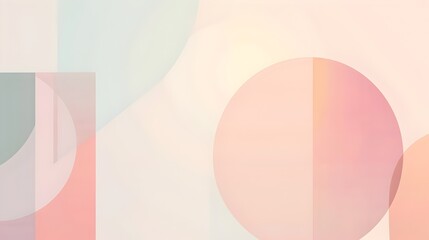 Fototapete - Serene Minimalist Abstract Background with Soft Geometric Shapes and Balanced Rule of Thirds Composition in Muted Pastel Color Scheme