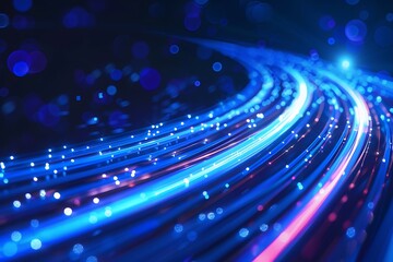 Wall Mural - Blue light streak, technology futuristic background.
