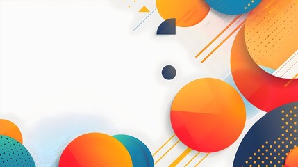Fototapete - Striking Layered Abstract Geometric Background with Interlocking Shapes and Dynamic Color Palette in Flat Design