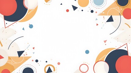 Aufkleber - Serene Abstract Geometric Background with Minimalist Nested Circular and Triangular Patterns Emphasizing Top and Bottom Thirds