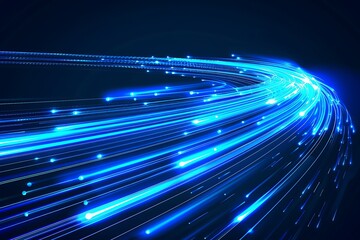 Wall Mural - Blue light streak, technology futuristic background.