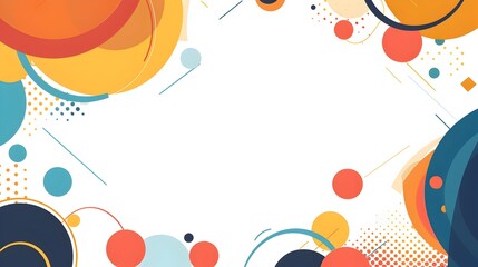 Fototapete - Dynamic Abstract Geometric Template with Copyspace for Balanced Flat Graphic Design