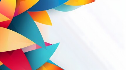 Aufkleber - Vibrant Geometric Kaleidoscope Striking Abstract Background with Interlocking Shapes and Balanced Composition on White Canvas