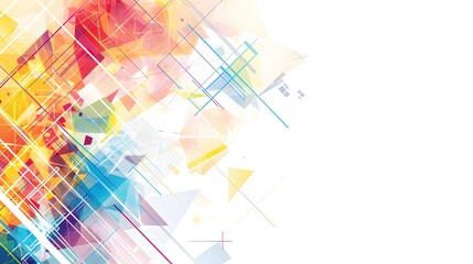Leinwandbilder - Vibrant Geometric Abstract Background with Ample Copyspace for Versatile Design Applications