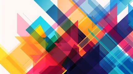 Leinwandbilder - Vibrant Geometric Abstract with Copy Space for Digital Art or Background Design