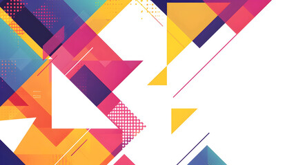 Leinwandbilder - Overlapping Geometric Shapes in Vibrant Color Palette Abstract Background Template for Branding Advertising and Digital Design