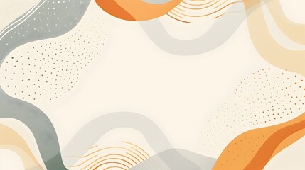 Leinwandbilder - Organic Geometric Abstraction with Neutral Tones and Ample Copyspace for Versatile Digital Design Usage