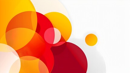 Aufkleber - Vibrant Overlapping Geometric Shapes in Minimalist Abstract Composition