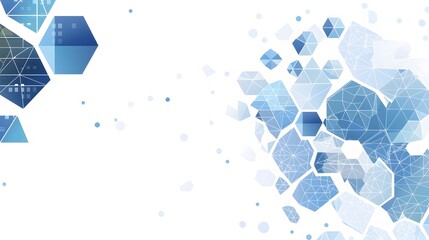 Fototapete - Minimalist Blue Geometric Abstract Background with Ample Copy Space