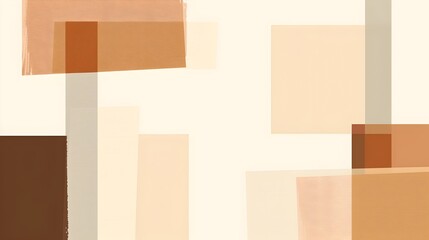 Leinwandbilder - Overlapping Geometric Shapes in Earthy Tones Create a Minimalist Abstract Background with a Balanced Composition Suitable for Design Elements or