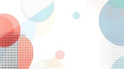Fototapete - Dynamic Geometric Abstract Background with Overlapping Pastel Shapes in Centered Composition