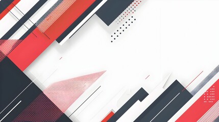 Poster - Bold Abstract Geometric Template with Intersecting Lines and Angular Shapes on White Background for Copy Space