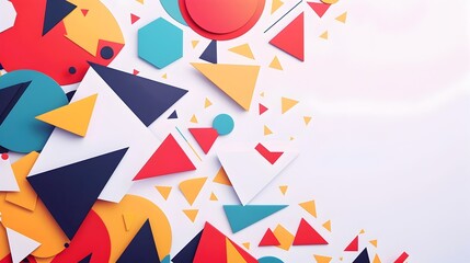 Fototapete - Vibrant Geometric Abstract Background with Kaleidoscopic Pattern and Bold Color Contrasts