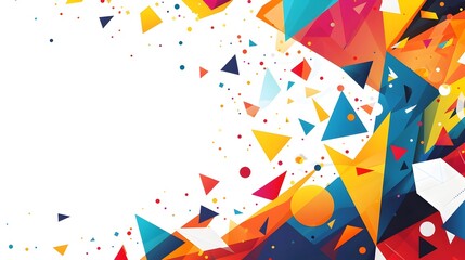 Fototapete - Vibrant Abstract Geometric Background with Kaleidoscopic Pattern and Bold Color Contrasts