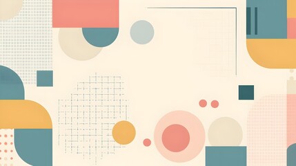 Leinwandbilder - Minimalist Geometric Abstract Background with Pastel Colors and Clean Shapes in Rule of Thirds Composition