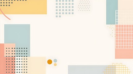 Fototapete - Minimalist Geometric Abstract Background with Soft Pastel Color Palette and Clean Compositional Elements