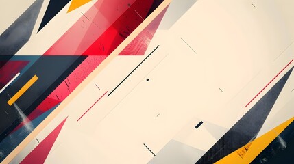 Poster - Striking Abstract Geometric Shapes in Bold Graphic Layout on White Background