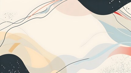 Poster - Elegant Abstract Geometric Composition with Muted Color Scheme and Ample Copyspace