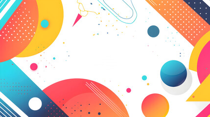 Poster - Vibrant Geometric Abstract Texture with Overlapping Kaleidoscopic Shapes and Colors in a Modern Flat Design Style