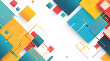 Poster - Vibrant Geometric Abstract Background with Ample Copyspace for Overlay description This image features an abstract background composed of overlapping