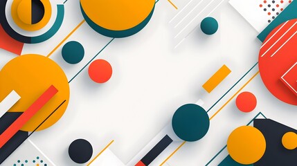 Poster - Vibrant Geometric Abstract Background with Copyspace for Design description This visually striking abstract background features an overlapping