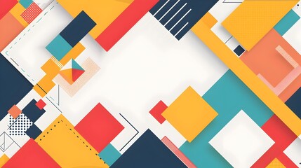 Poster - Mesmerizing Geometric Template with Vibrant Overlapping Shapes and Strategic Copyspace