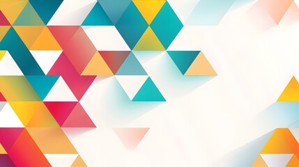 Poster - Mesmerizing Abstract Geometric Shapes in Vibrant Color Palette on Clean White Background