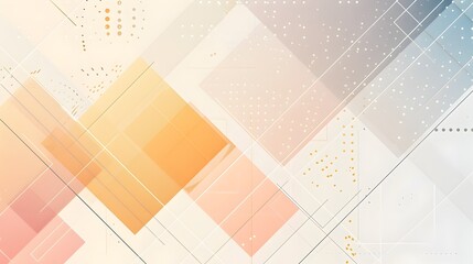 Aufkleber - Seamlessly Interconnected Geometric Lattice in Harmonious Muted Tones on Clean White Backdrop with Thoughtful Copyspace description This image