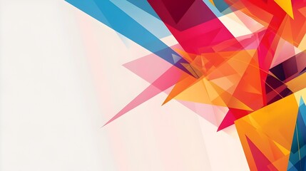 Poster - Mesmerizing Abstract Geometric Overlapping Background with Vibrant Color Palette and Copyspace description This image features a captivating abstract