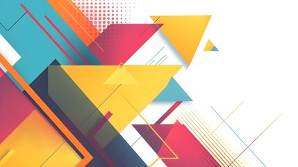 Poster - Vibrant Geometric Abstract Background with Copyspace in Minimalist Contemporary Design Style