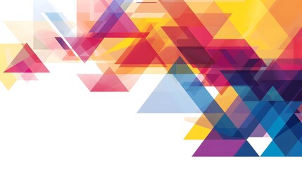 Aufkleber - Mesmerizing geometric abstract background with vibrant color palette and faceted overlapping shapes in a contemporary flat design layout