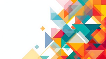 Poster - Vibrant Geometric Abstraction in Captivating Color Palette with Ample Copyspace for Versatile Design Applications