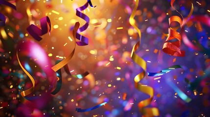 Poster - Vibrant of a Bright and Joyous New Year 2025 with Bursts of Confetti and Fireworks