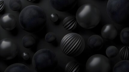 Poster - Sleek and Mysterious Black Spheres in Captivating Abstract Background Design for Premium Banner or Branding Purposes